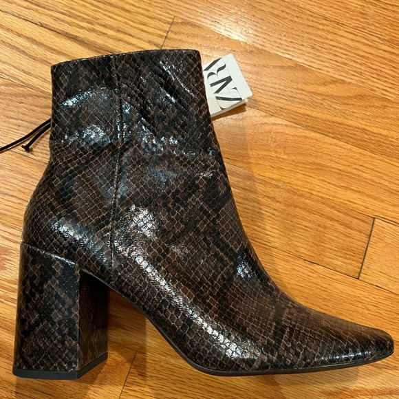 Zara brown snake skin booties brand new never worn - Picture 4 of 6